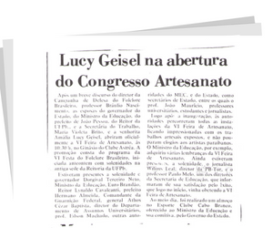 Lucy Geisel na abertura do congresso artesanato